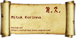 Mituk Korinna névjegykártya